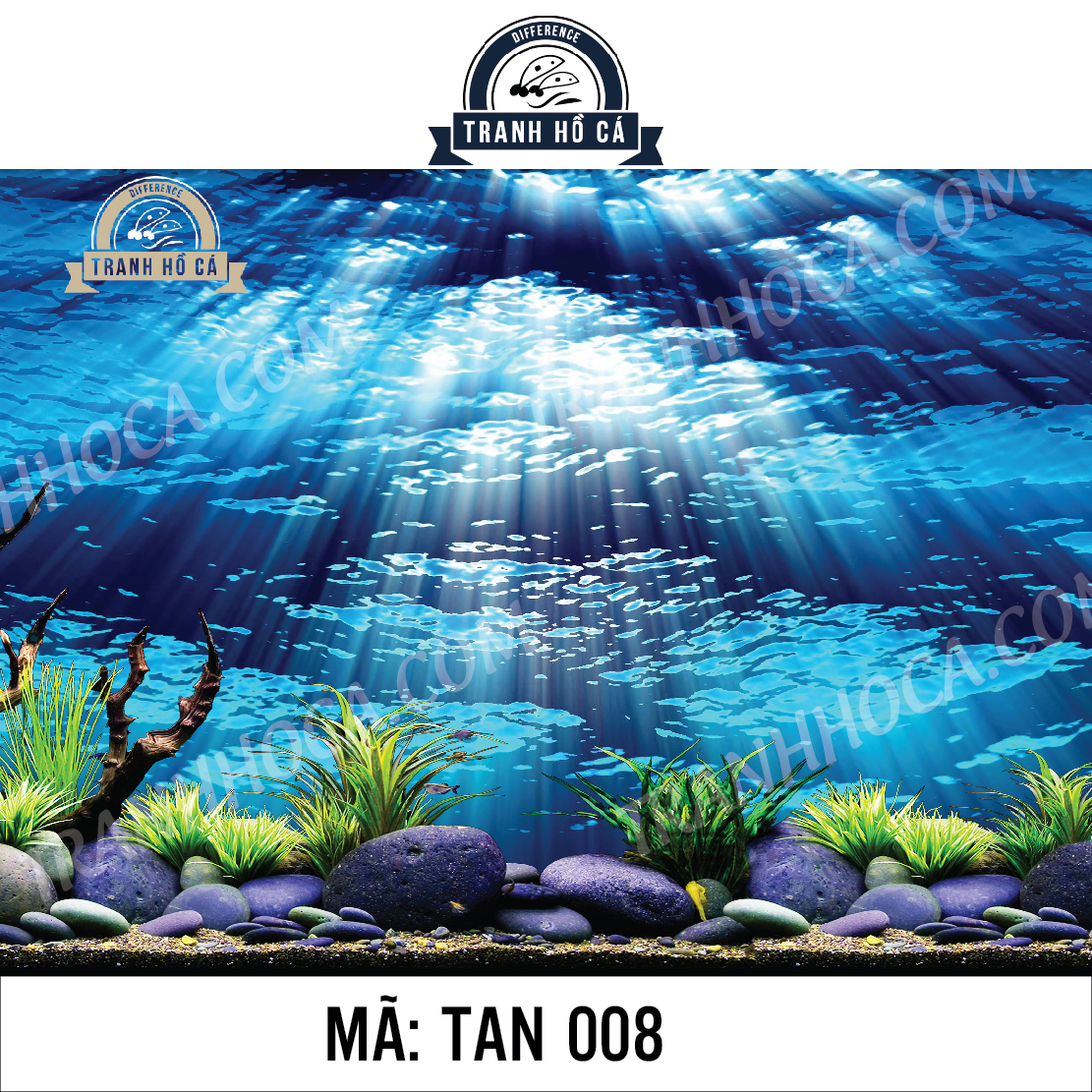 Tranh dán hồ cá phong cảnh TAN 008 (Kích thước 60x40cm)