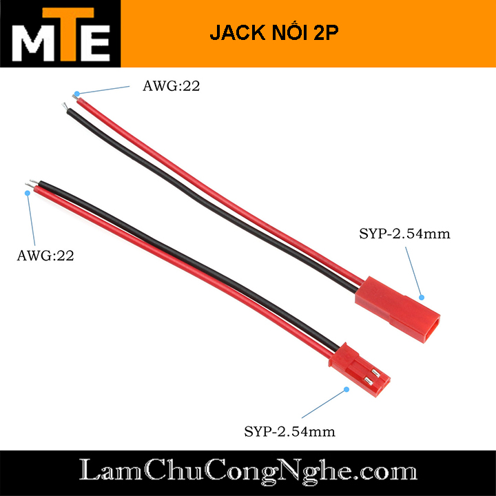 Cặp Jack kết nối JST-2P 2 Pin 20CM