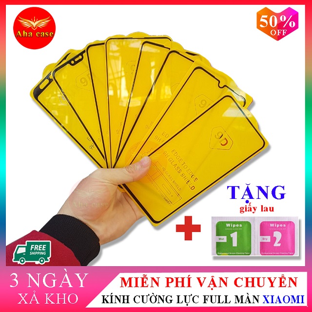 Kính cường lực Xiaomi redmi note 5, note 5 pro, note 7, note 7 pro, note 8, note 8 pro, Xiaomi redmi 6, redmi 6a, mi 8, mi 8 pro, mi 8 lite, mi 9, mi 9t, mi 9 se,   Xiaomi redmi 7, redmi 8, redmi k20, redmi k20 pro +[ TẶNG KÈM GIẤY LAU , Aha Case