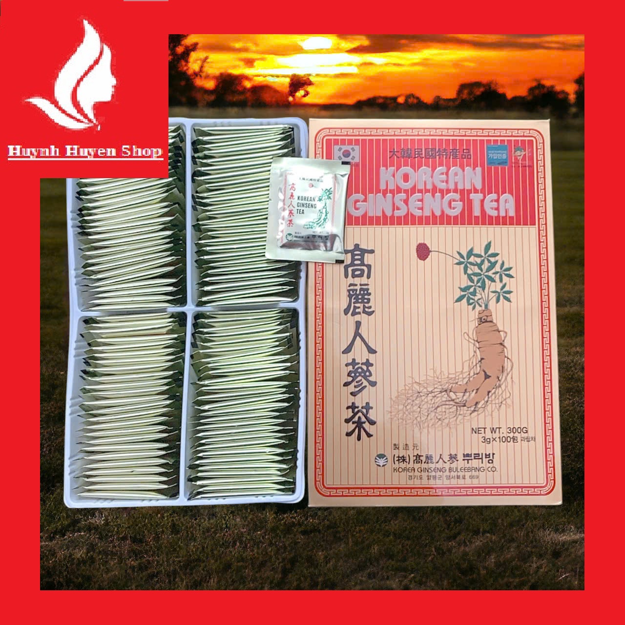 [Auth-Giá Sỉ] Trà sâm Hàn Quốc Korean Ginseng Tea Hàn Quốc hộp (100 gói*3g)
