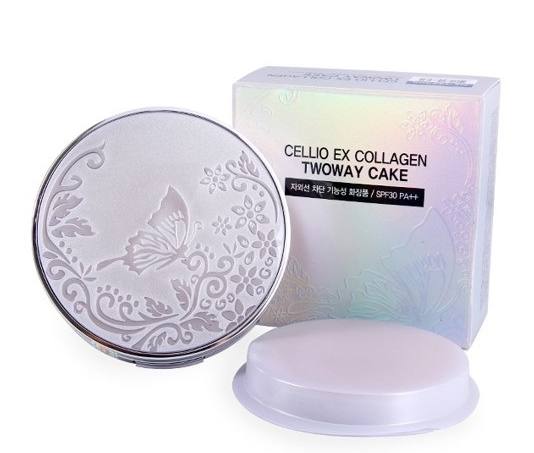[Chính hãng] Phấn phủ siêu mịn chống nắng Cellio Ex Collagen Twoway Cake (Kèm thêm 1 lõi)