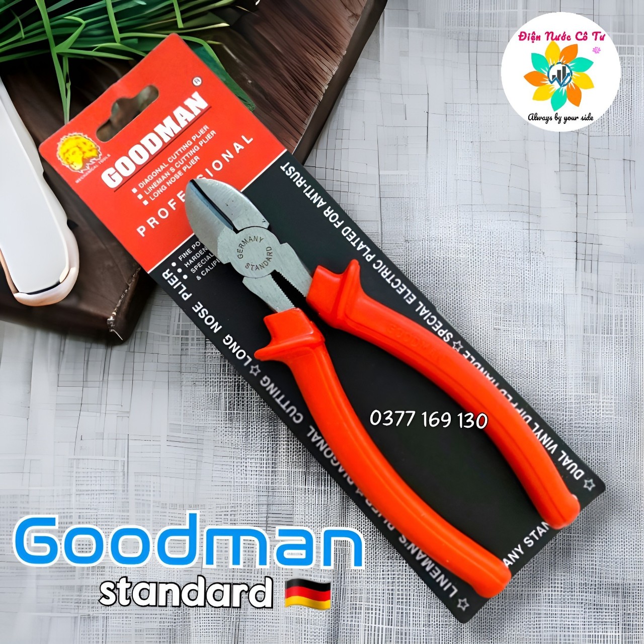SET 3 cây kìm (kềm) răng điện cắt nhọn 8inch Goodman