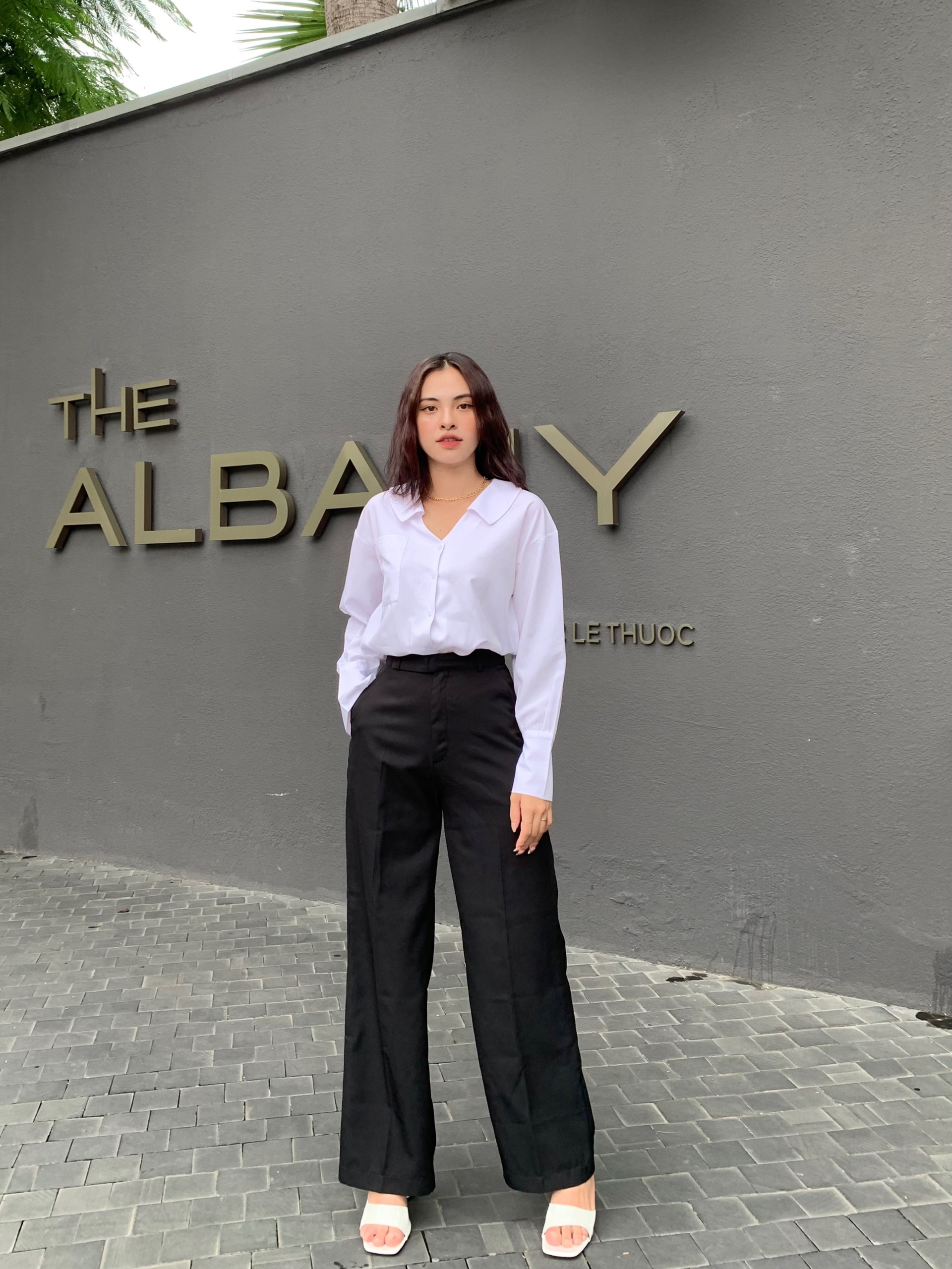 Áo sơ mi nữ công sở cổ sen kiểu tim Lovely