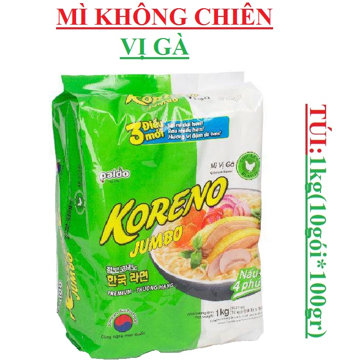 Mì Koreno Hàn Quốc, túi 1.0kg (10 gói)