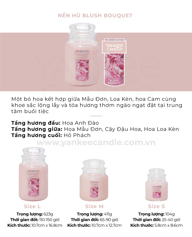 Nến hũ Yankee Candle size L - Blush Bouquet