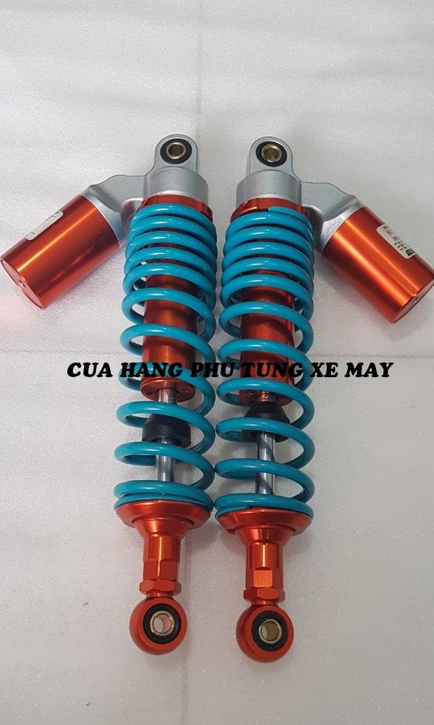 Phuộc sau 1 bình dầu cao cấp gắn xe Dream, Wave màu xanh nitron 33cm - 1 cặp