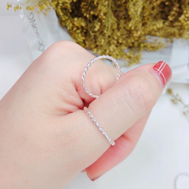 NHẪN XOẮN BẠC TA NGUYÊN CHẤT