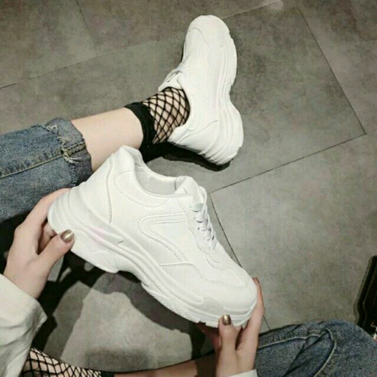[Ảnh thật] Giày Thể Thao Nữ  Trắng Tuyết