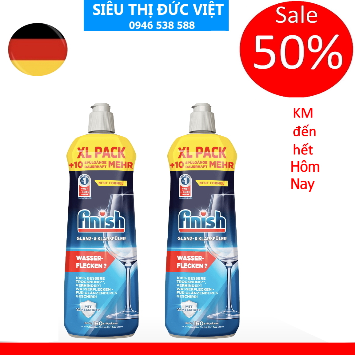 800ml Nước làm bóng và khô bát Finish 400ml dùng cho Máy rửa bát chén, dung dịch nước làm bóng finish 400ml dùng để trợ xả cho máy rửa chén