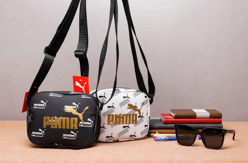 Túi đeo chéo puma in nhũ monogram xuất dư xịn unisex
