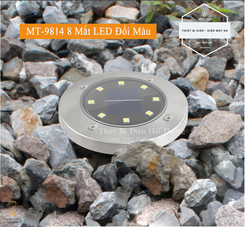 Đèn LED Cắm Cỏ Sân Vườn Tròn MT-9814 - 8 LED - 12LED - 16LED - 20LED Sử Dụng Năng Lượng Mặt Trời - Chống Nước IP65 - Energy Green Lighting - Bảo Hành 12 Tháng - Có video