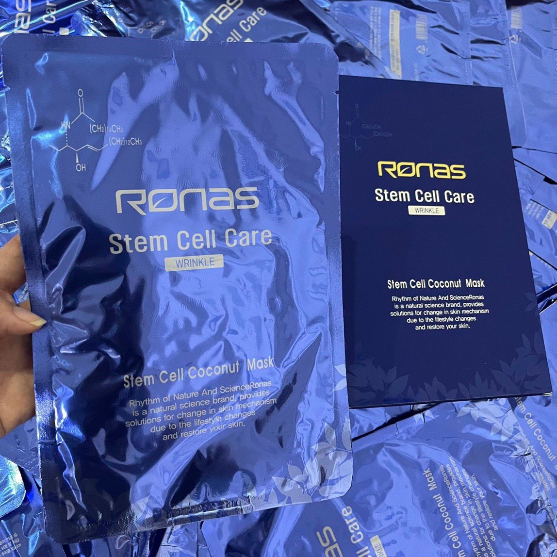 MẶT NẠ PHỤC HỒI TẾ BÀO GỐC RONAS STEM CELL COCONUT MASK (hộp 5 miếng)