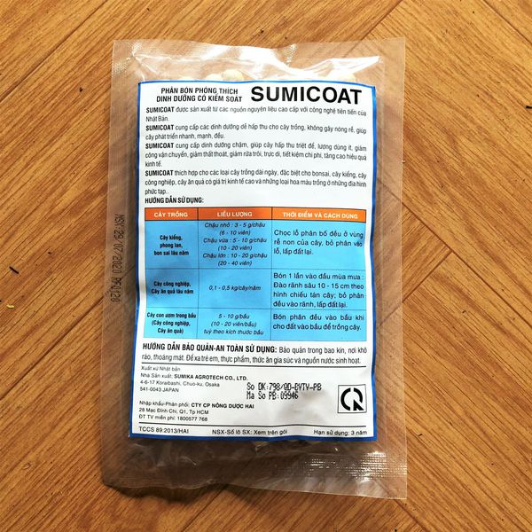 Phân tan chậm sumicoat 16-19-16 bịch 100gr
