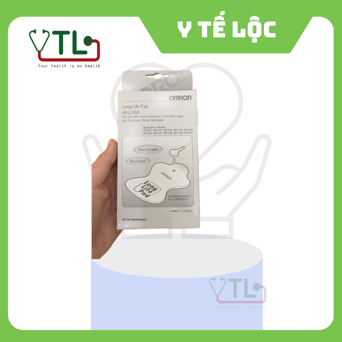 Miếng dán điện cực máy massage xung điện Omron Long Life Pad - Combo 2 chiếc