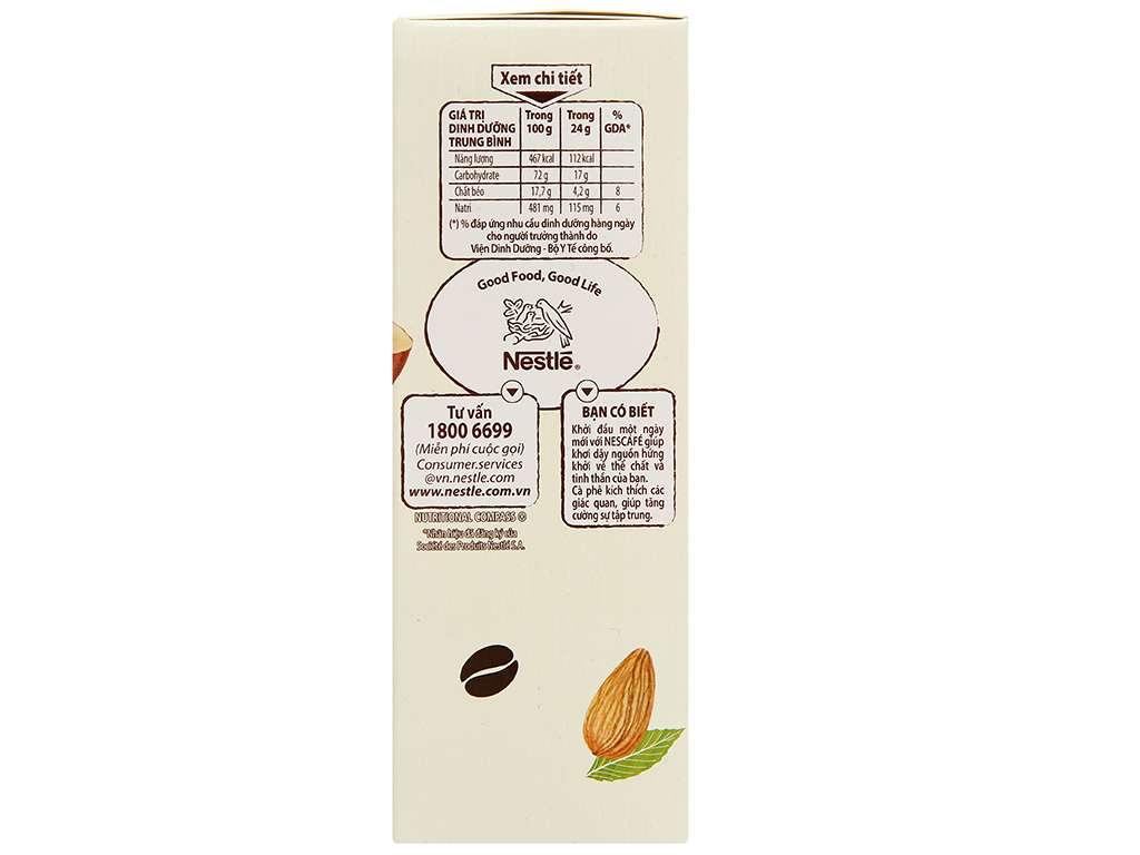 Cà phê hòa tan NESCAFE Sữa Hạt Vị Hạt Phỉ và Hạnh Nhân (240g/hộp)