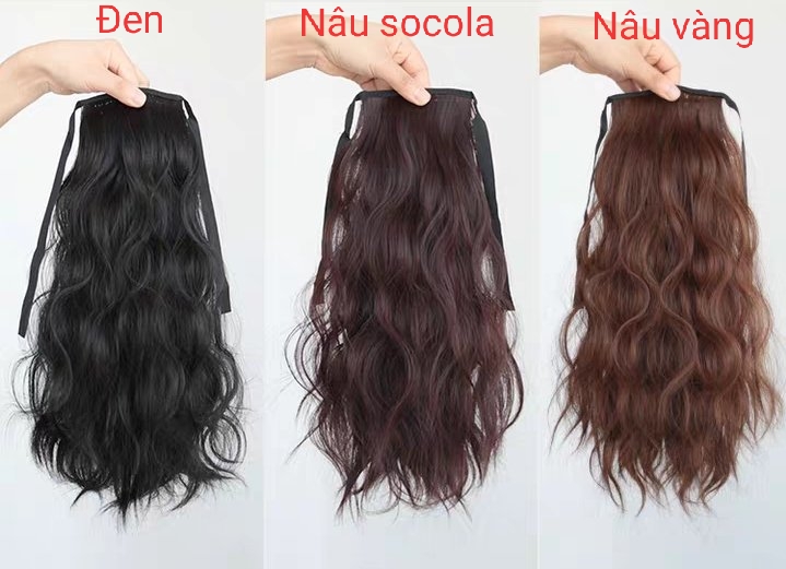 [ HÀNG HÓT, 40CM ] tóc giả nữ cột xù nơ đỏ, tóc giả buộc, tóc giả nơ