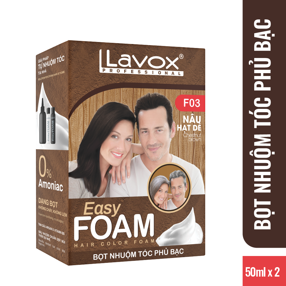 Bọt Nhuộm Tóc Phủ Bạc Easy Foam Lavox