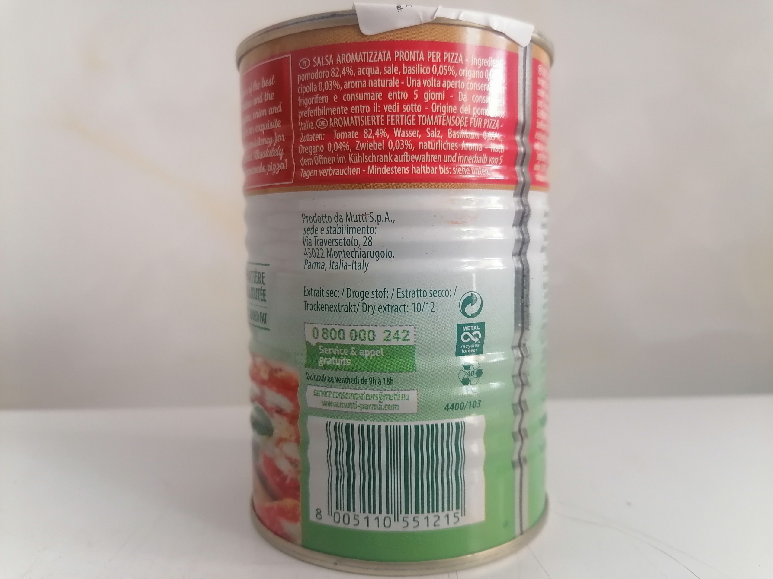 [Hộp 400g] XỐT PIZZA [Italia] MUTTI Pizza sauce Aromatica