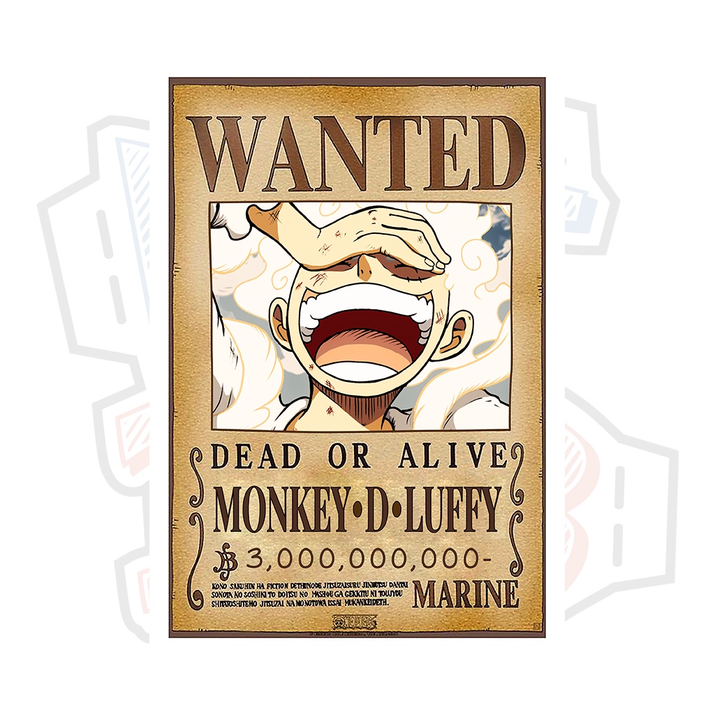 Poster truy nã Tứ Hoàng Luffy Mũ Rơm - One Piece