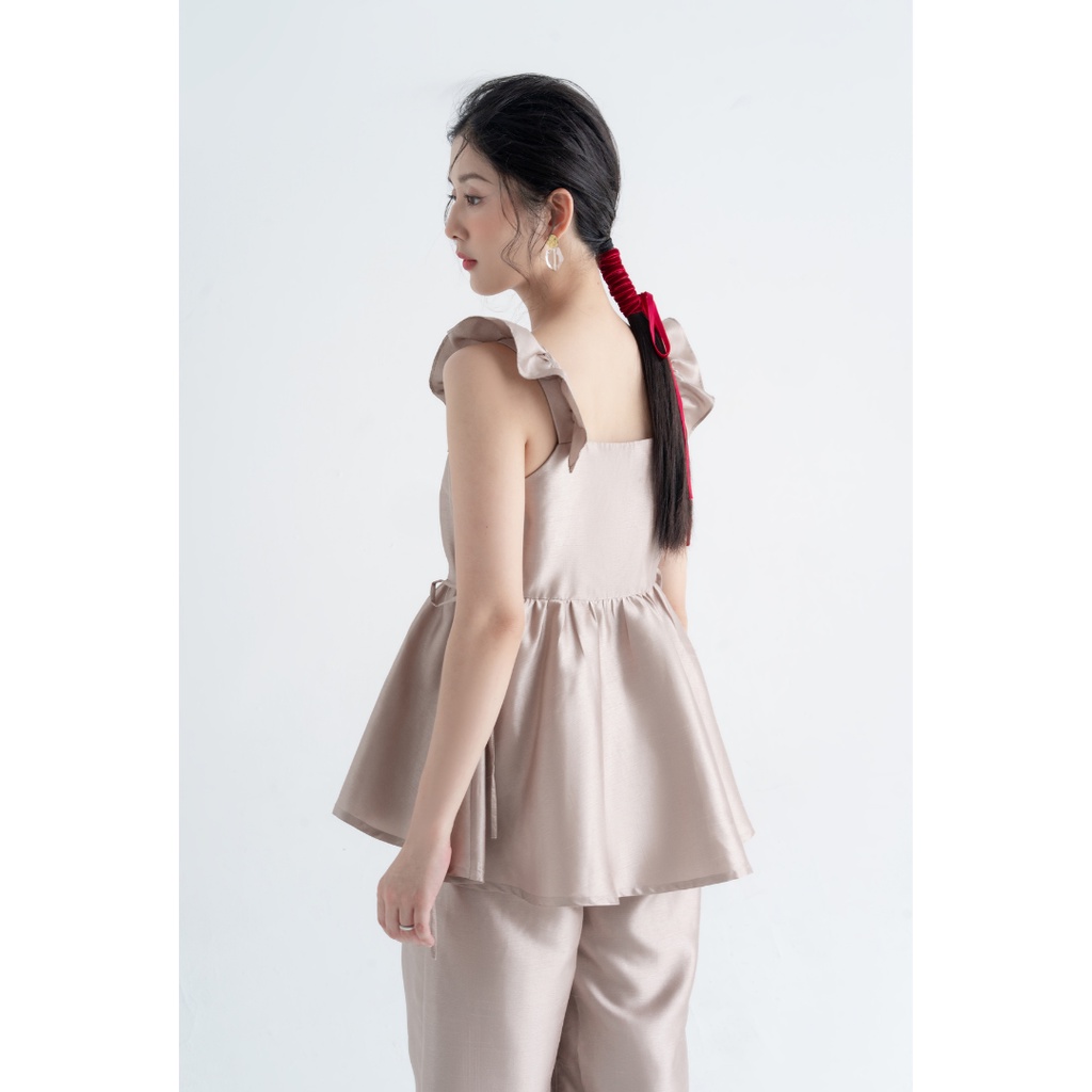 Bộ lụa hai dây nhún bèo Ý Vân - Đing Đang
