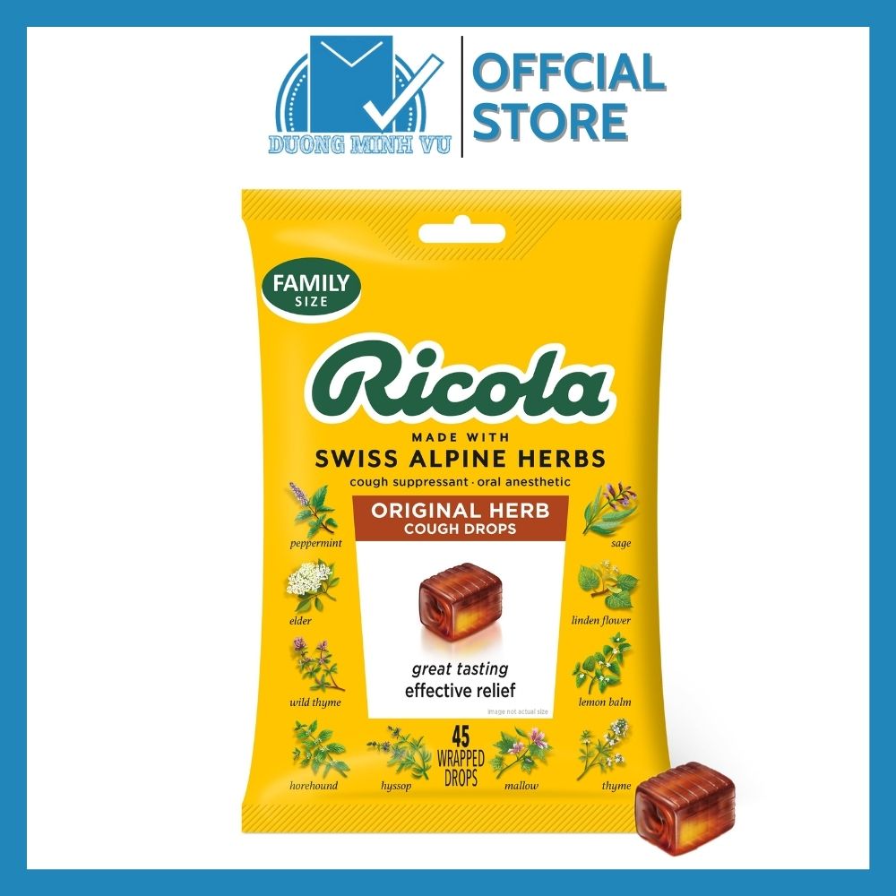 Kẹo thảo mộc Ricola Original Herb Cough Drops nhập khẩu USA