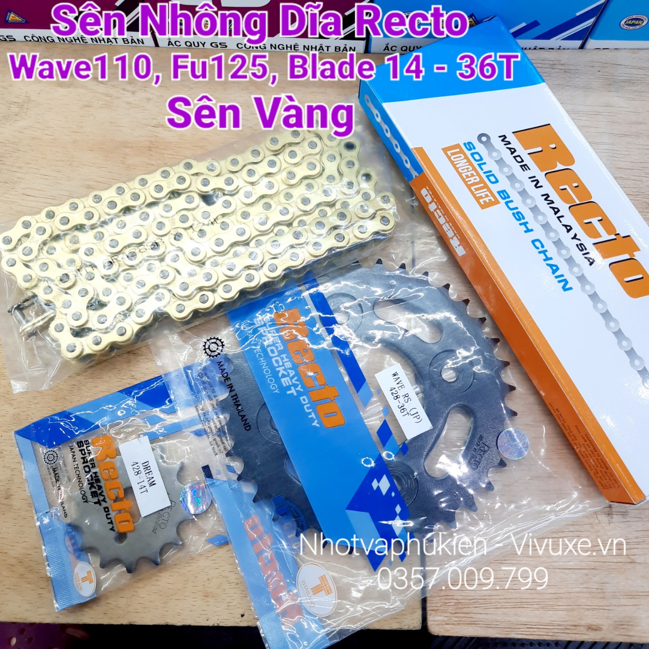 Nhông Sên Dĩa Recto WaveS110 Future125, Blade,......