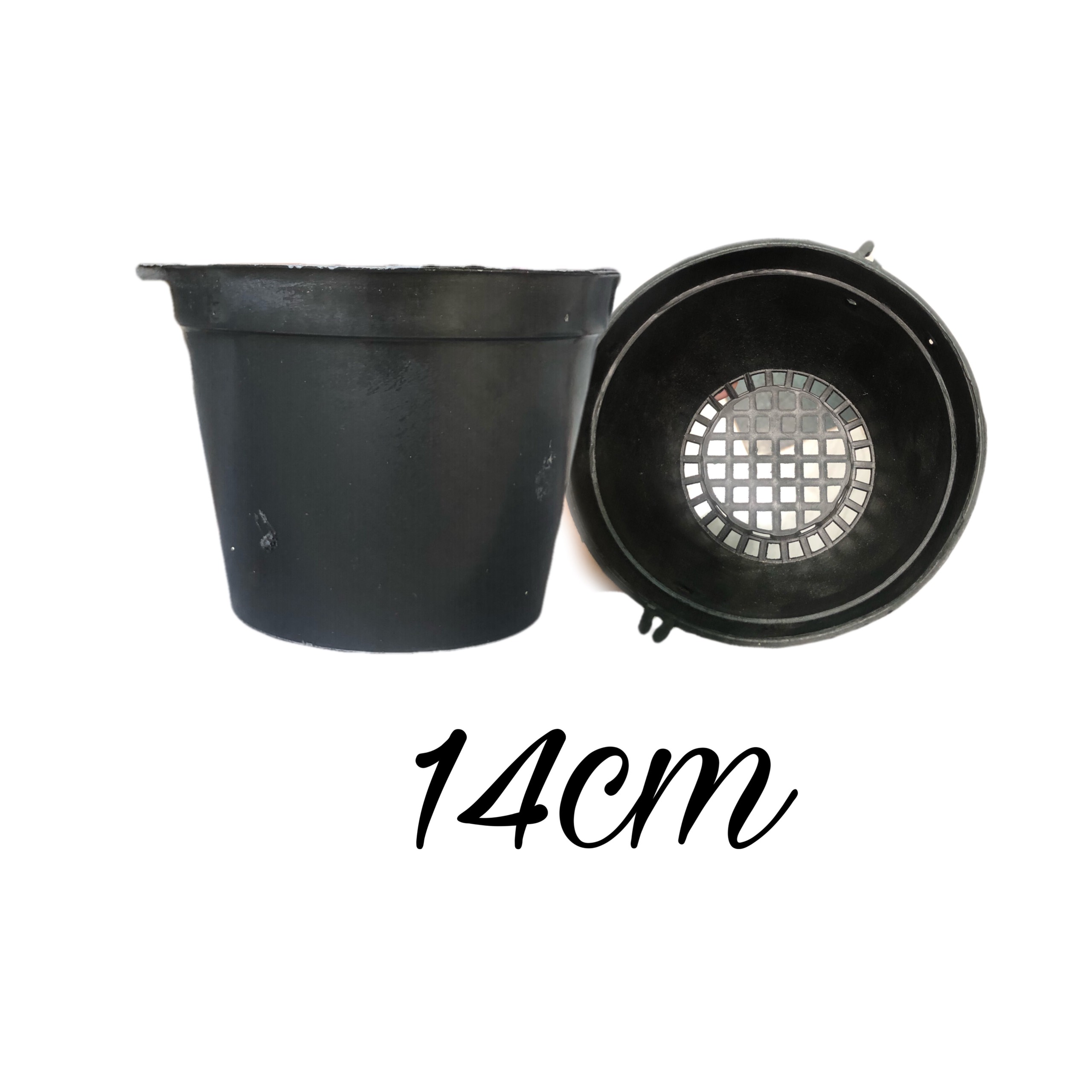 COMBO 10 Chậu Nhựa Đen Bít Lỗ F14 – Chậu Trồng Cây Mini, Nhựa Dẻo Bền, Dễ Dàng Xếp Chồng