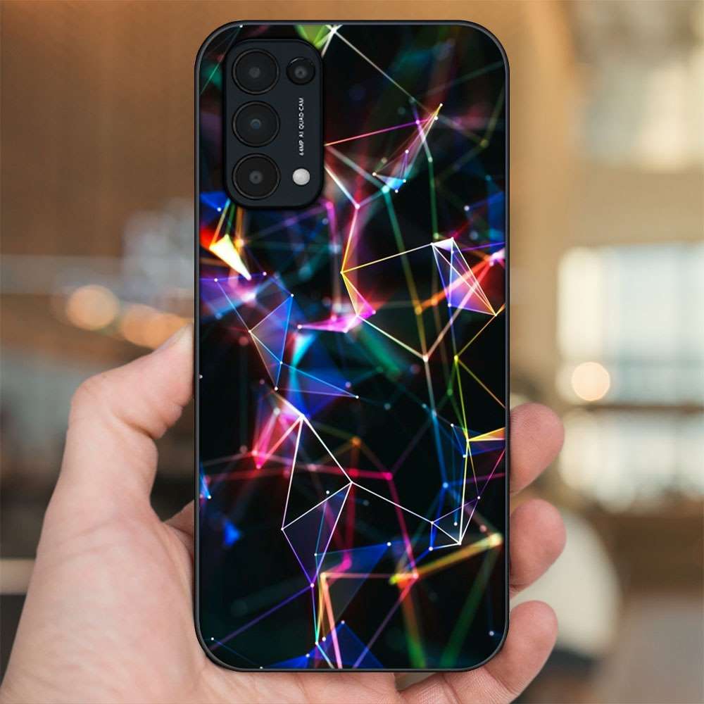 Ốp lưng Oppo Reno 5 viền đen in hình 3D Gaming Rực Rỡ
