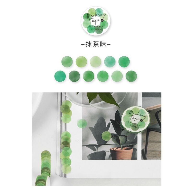 Cuộn sticker hình chấm tròn nhiều màu sắc trang trí sổ