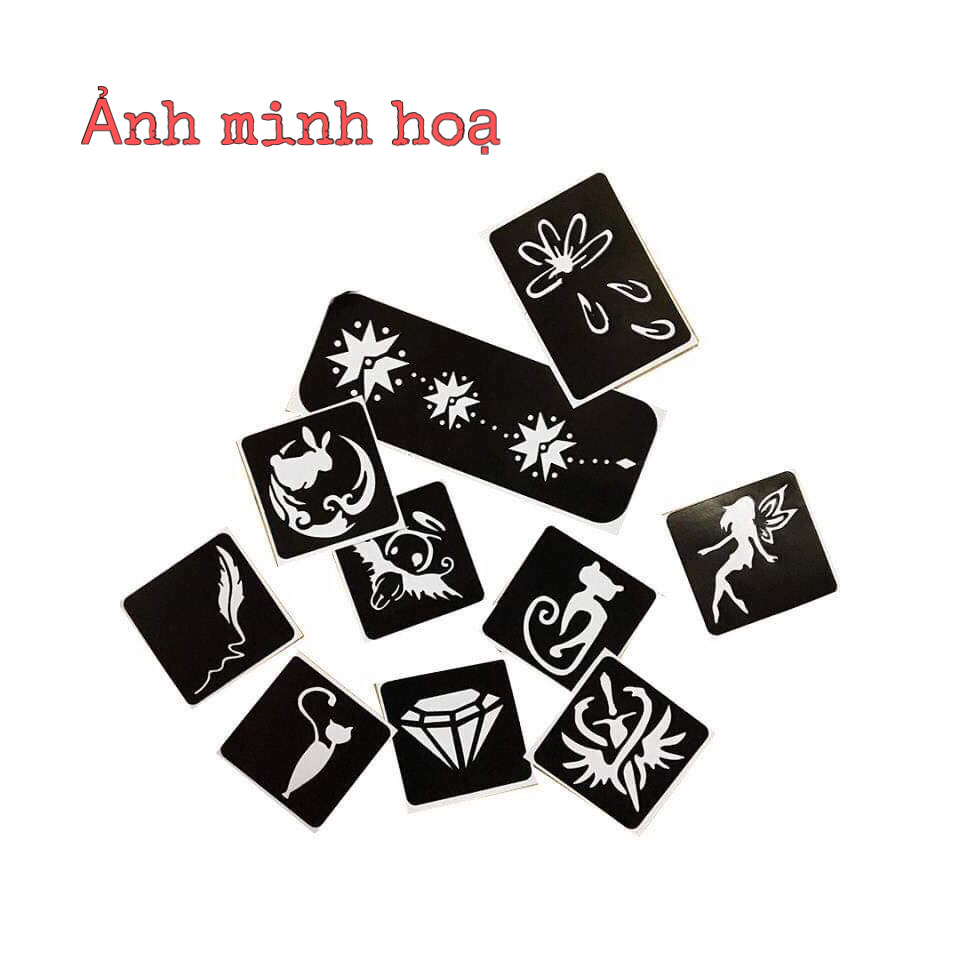 Mực Vẽ (Mực Xăm) Ấn Độ Henna Tattoo - Màu nâu đỏ (Tặng khuôn vẽ ngẫu nhiên)