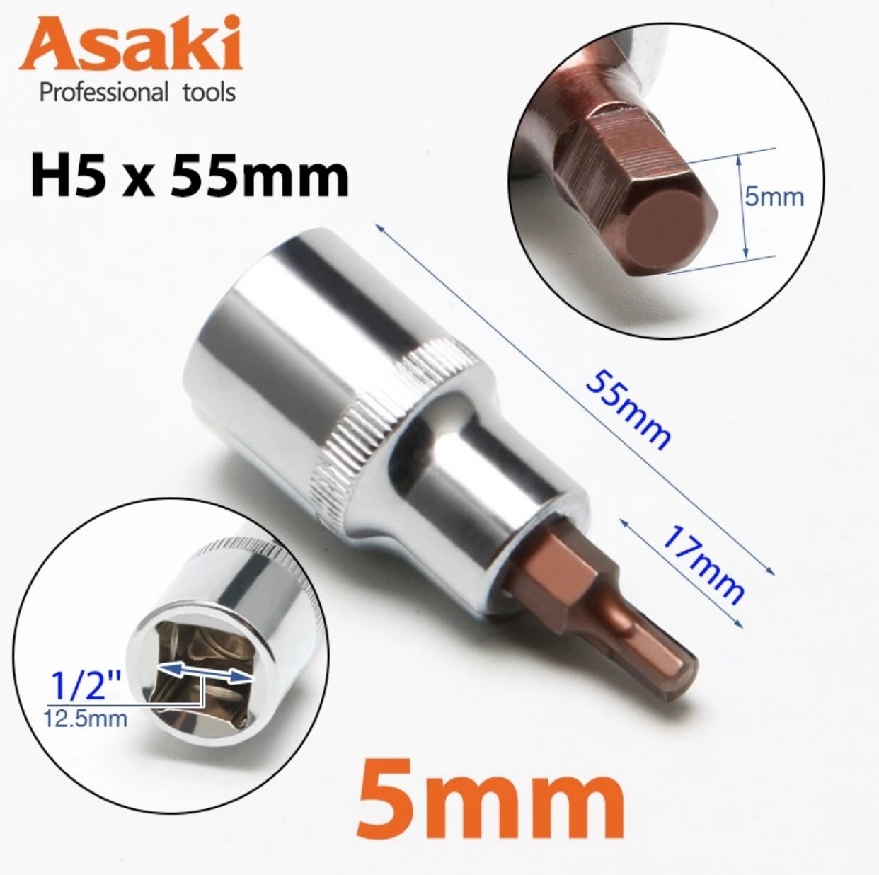 Đầu khẩu lục giác Asaki,đầu tuýp lục giác,tuýp khẩu lục giác,khẩu đầu tháo ốc lục giác,đầu khẩu tuýp,tuýp mũi lục giác,đầu tuýp 1/2 inch lục giác,tuýp núm vít,đầu mở lục giác,đầu lục giác,đầu khẩu lục giác