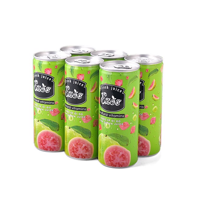 Nước Ép Ổi Đỏ Ezos Lốc 6 Lon x 240ml