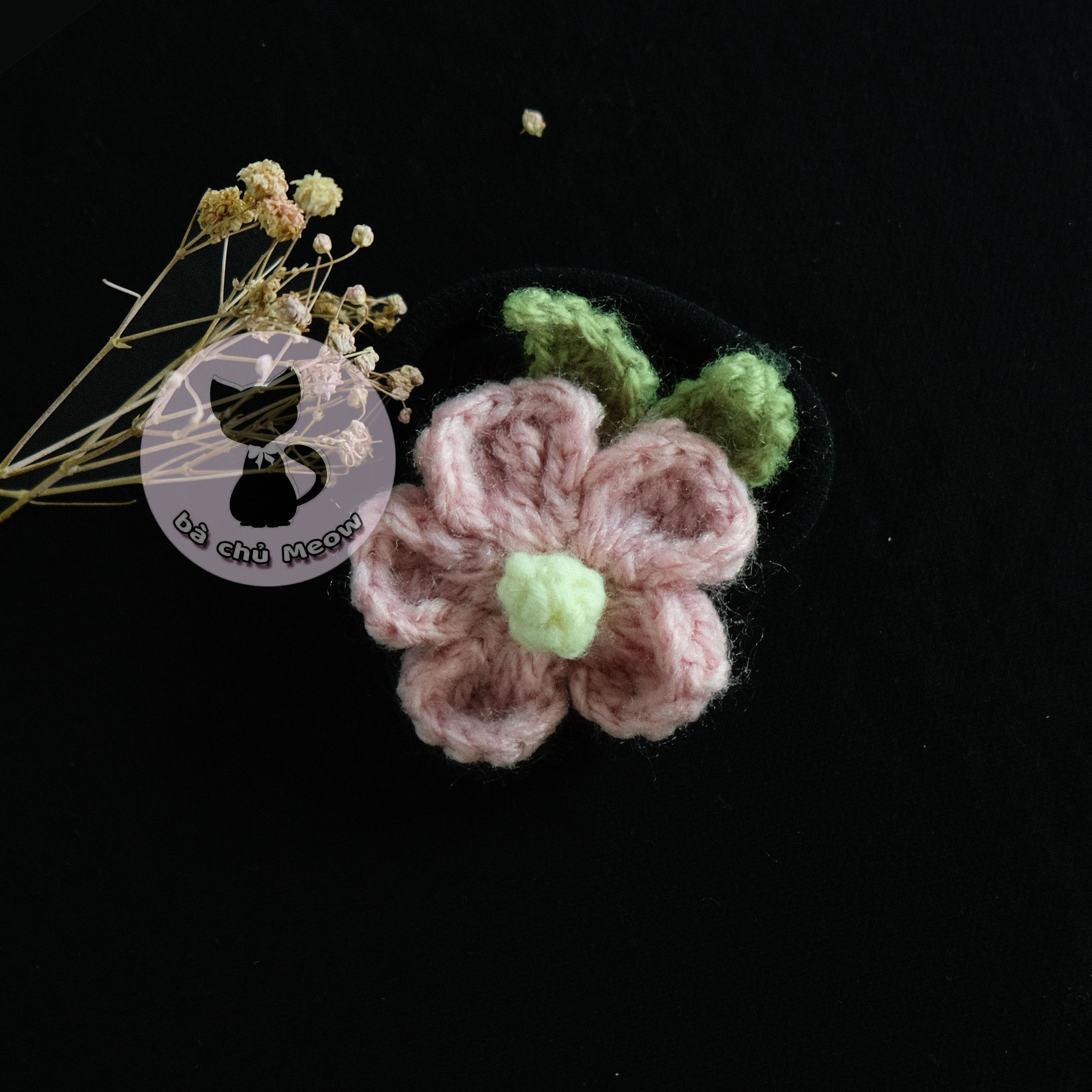 Dây cột tóc hoa len - scrunchies nhỏ nhỏ xinh xinh