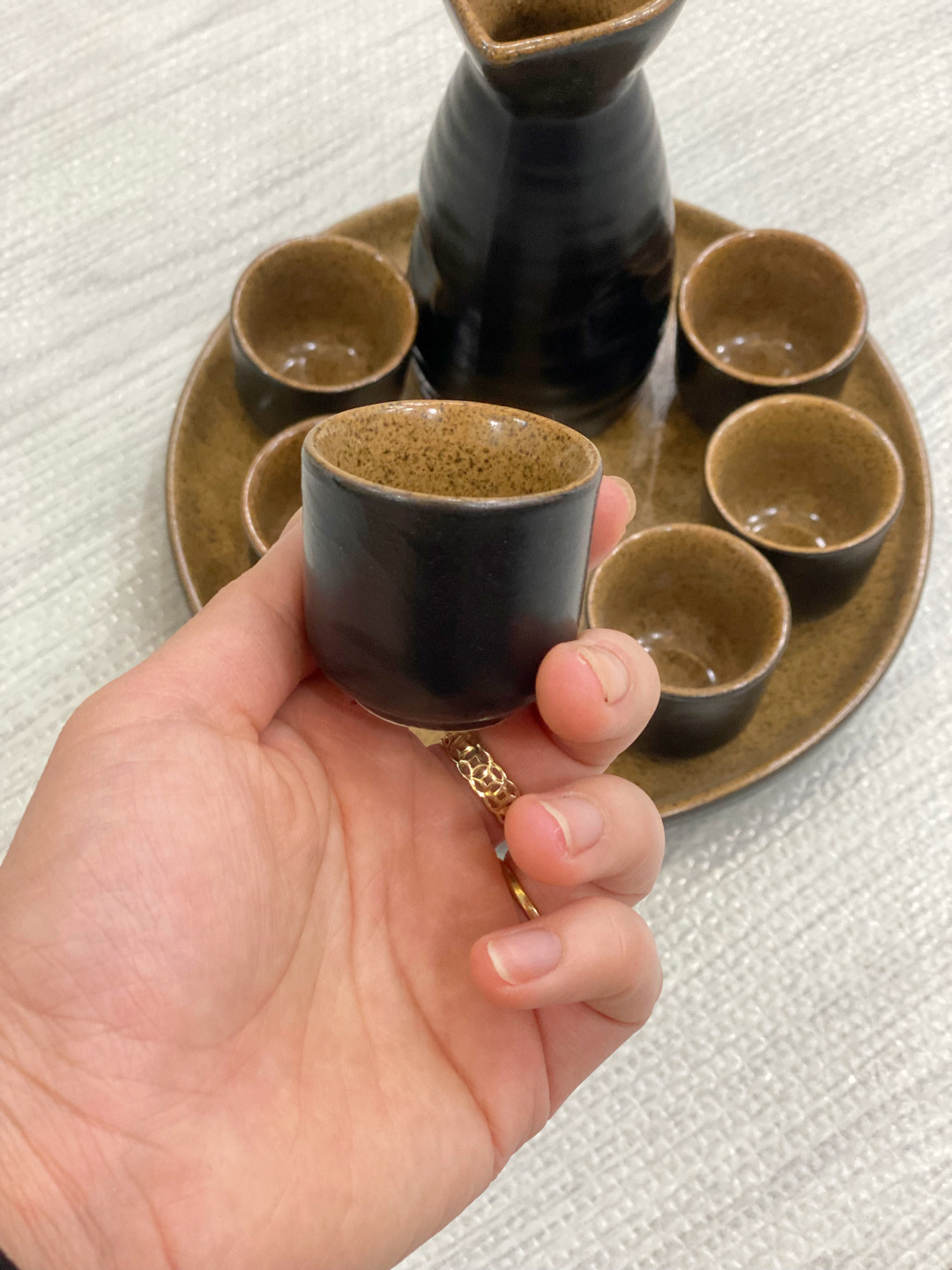 Bộ Bình Rượu Sake Phong Cách Nhật Bản Men Gốm Bát Tràng