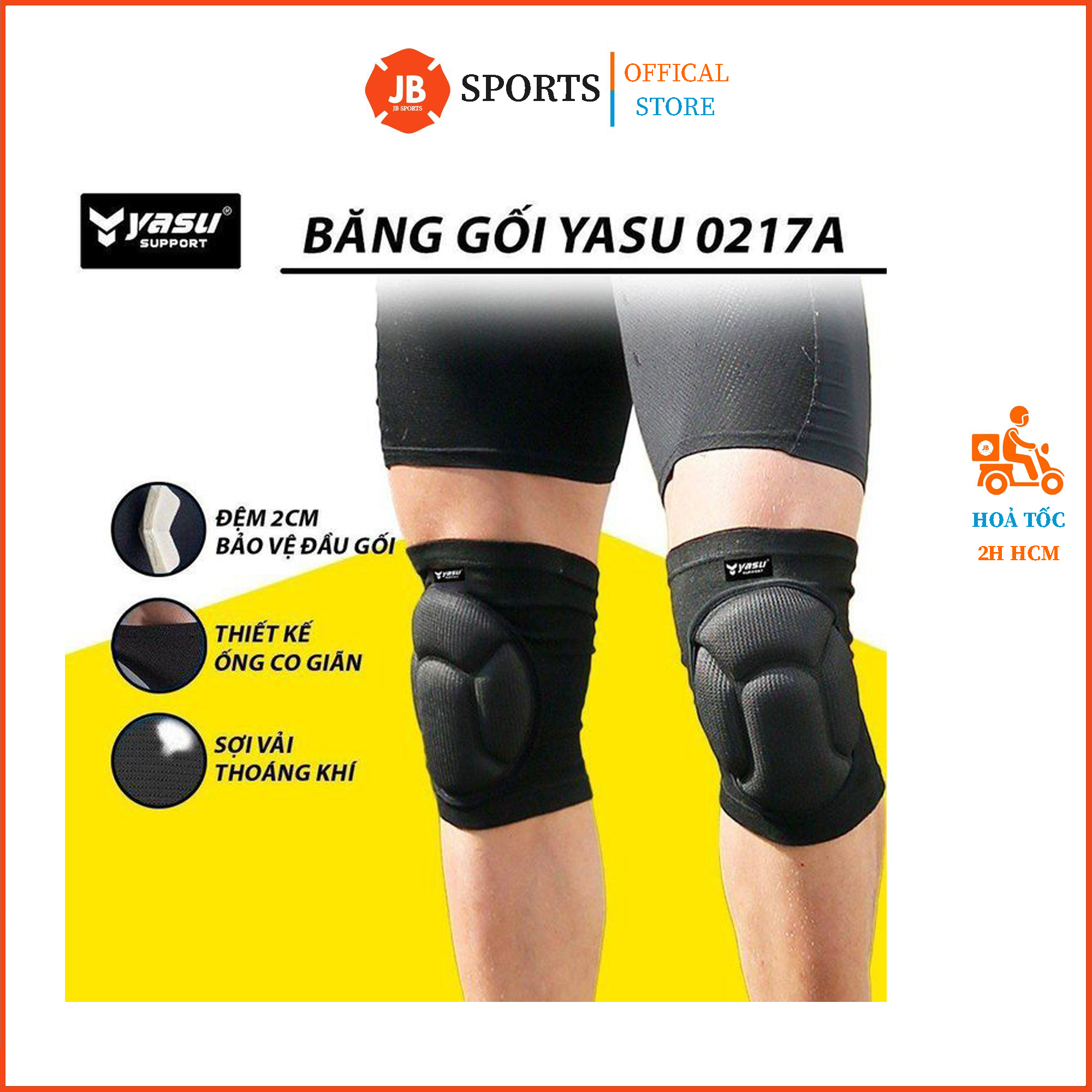 Bó gối thủ môn yasu 0217a - bảo vệ đầu gối cao cấp, hỗ trợ tập luyện thể thao