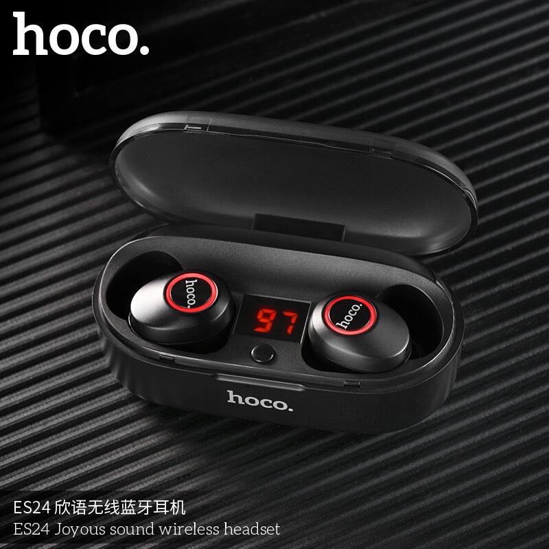 TAI NGHE HOCO ES24 BLUETOOTH V5.0 KIÊM ĐỐC SẠC 800mAh