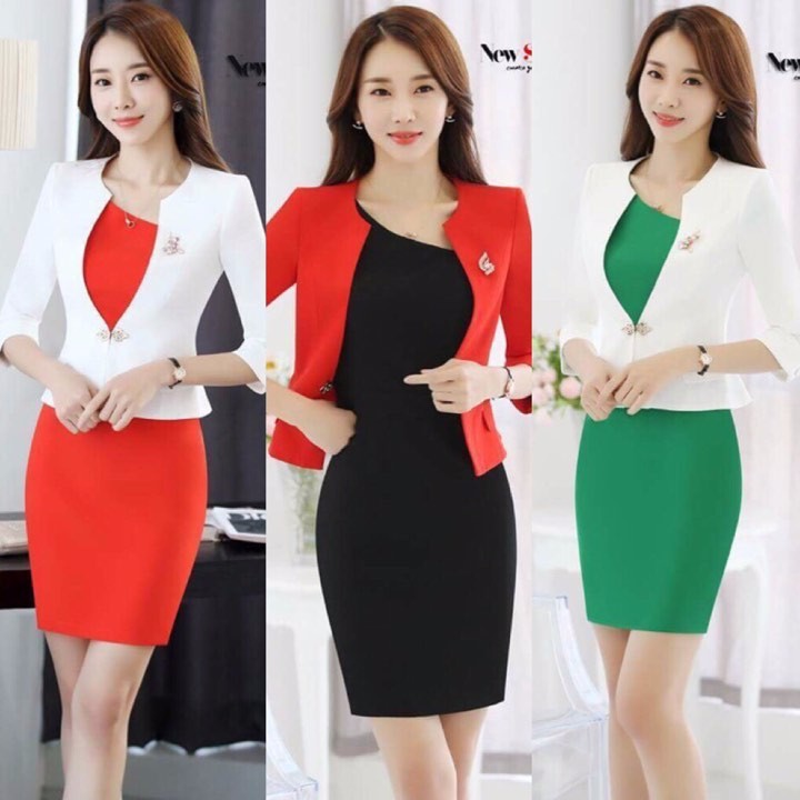 ĐẦM ÔM CÔNG SỞ KÈM VEST THANH LỊCH - DCS53