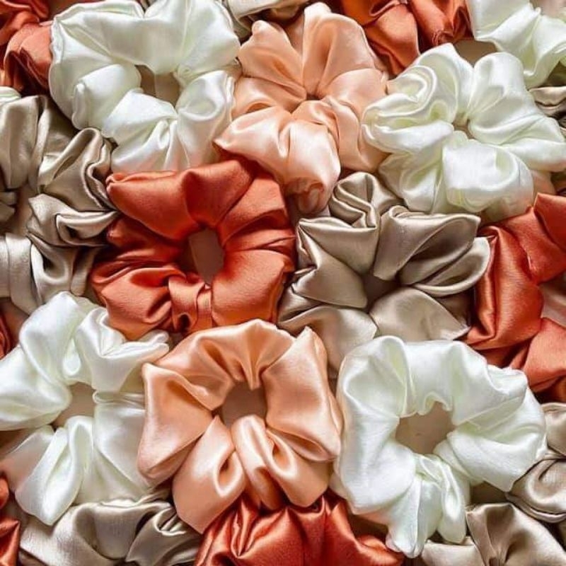 Dây cột vải scrunchies trơn