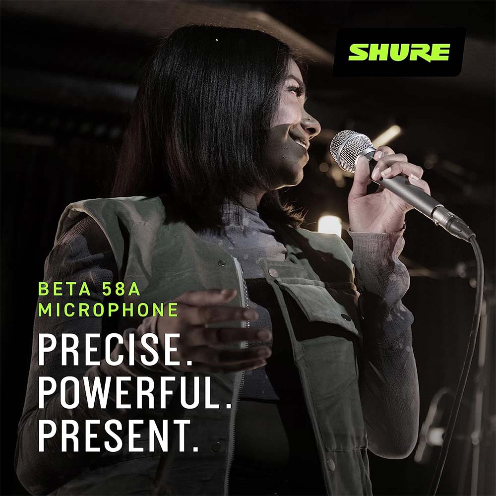Shure Beta58A Dynamic Handheld Vocal Microphone Super Cardioid Dynamic Dynamic Microphone Wired Microphone Ideal for Vocal/Karaoke/Party