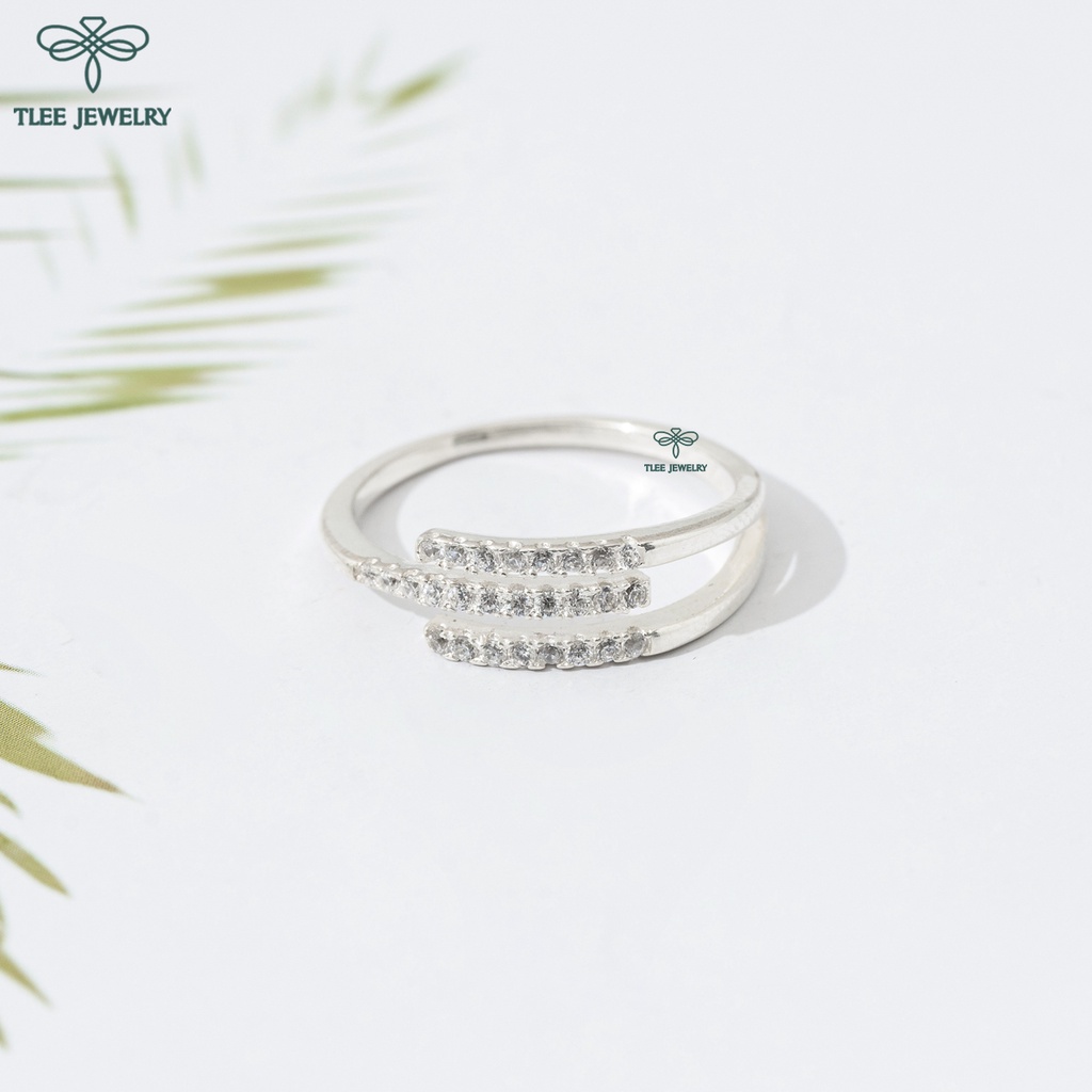 Nhẫn bạc nữ TLEE ba tầng đính đá cao cấp TleeJewelry A0220