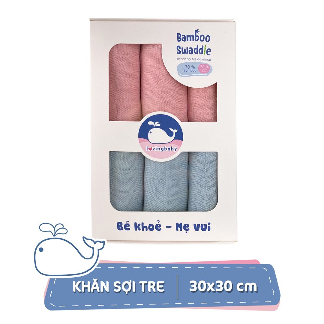 Khăn sữa sợi tre cho bé - 30x30cm (6 chiếc/hộp)