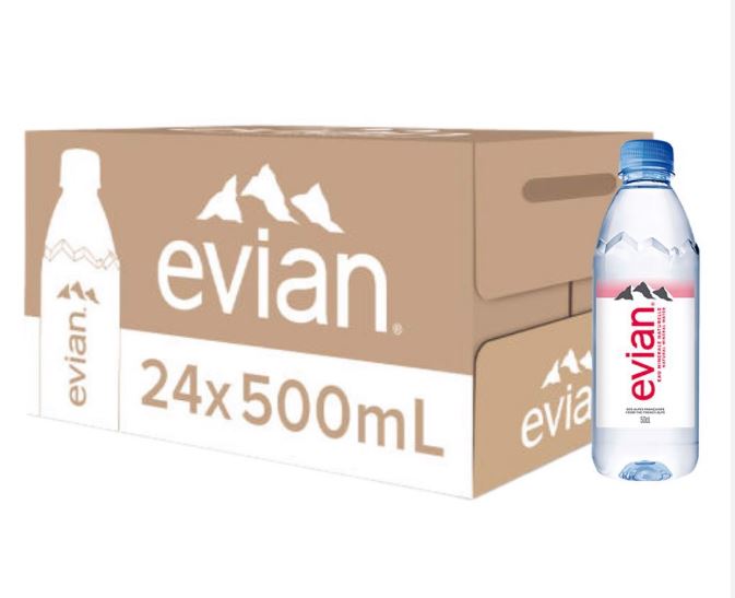 Thùng 24 Chai Nước Suối khoáng Evian Pháp 500ml (500ml x 24)