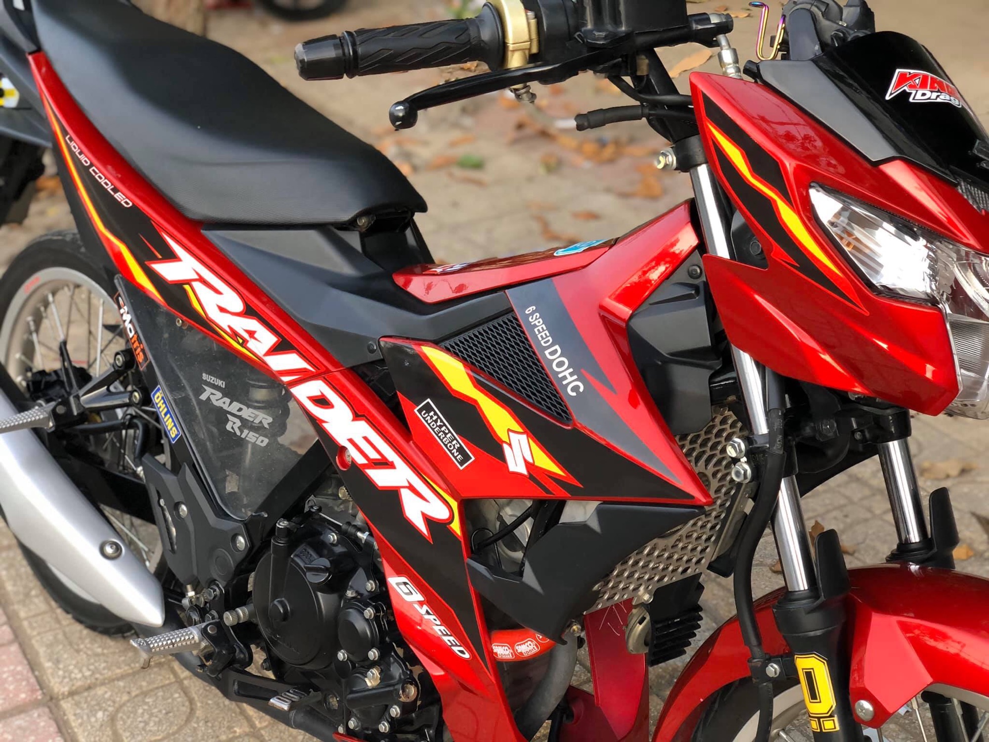 Tem rời Raider Fi dán xe đỏ