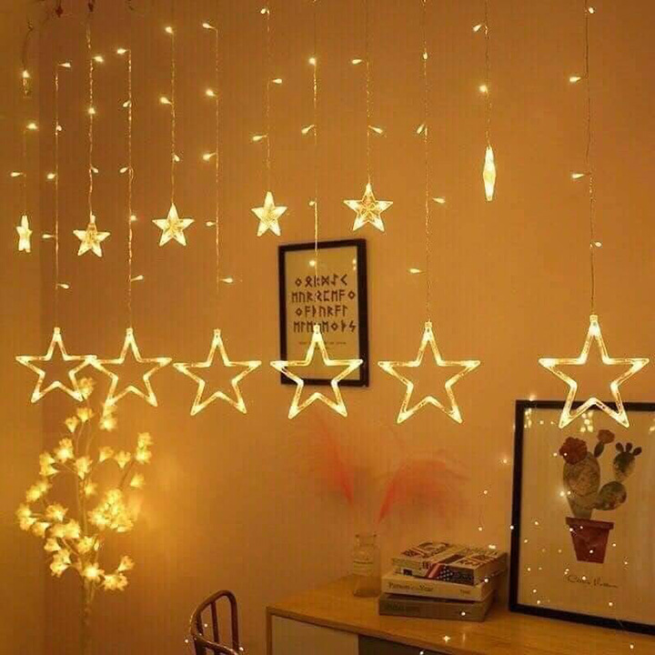 Dây đèn ngôi sao LED nhấp nháy nhiều màu lung linh trang trí noel, Tết
