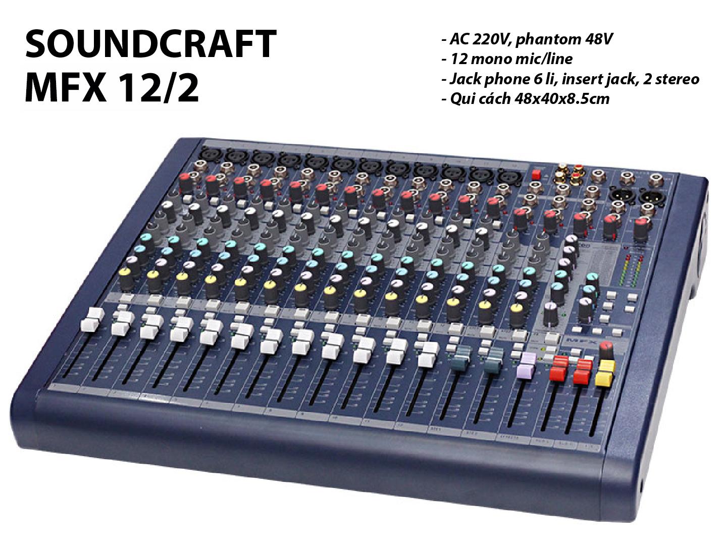 [HCM][Trả góp 0%]Mixer Soundcraft MFX12/2