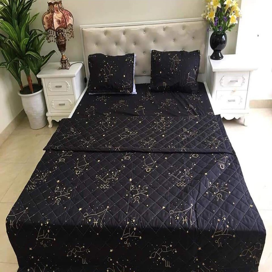 Set Ga Gối Mẫu Cung Hoàng Đạo ( Gồm 1 ga bo chun, 2 vỏ gối nằm + 1 vỏ gối ôm )