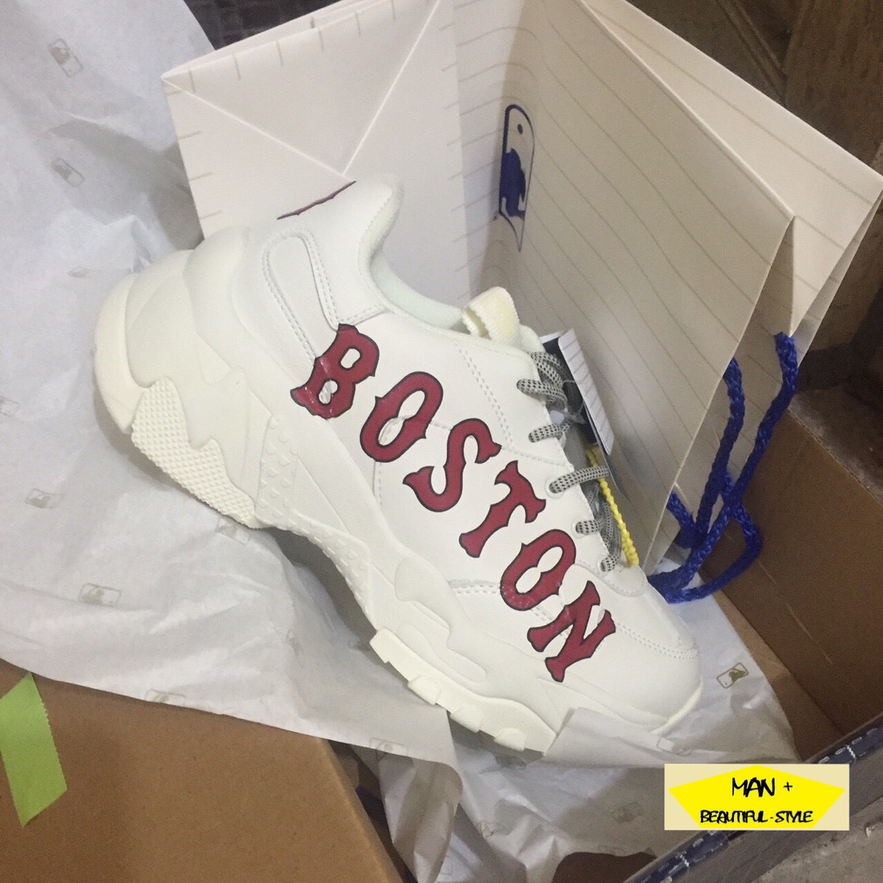 (free ship + SALE CỰC SỐC) Giày thể thao MLB BIG BALL CHUNKY P boston