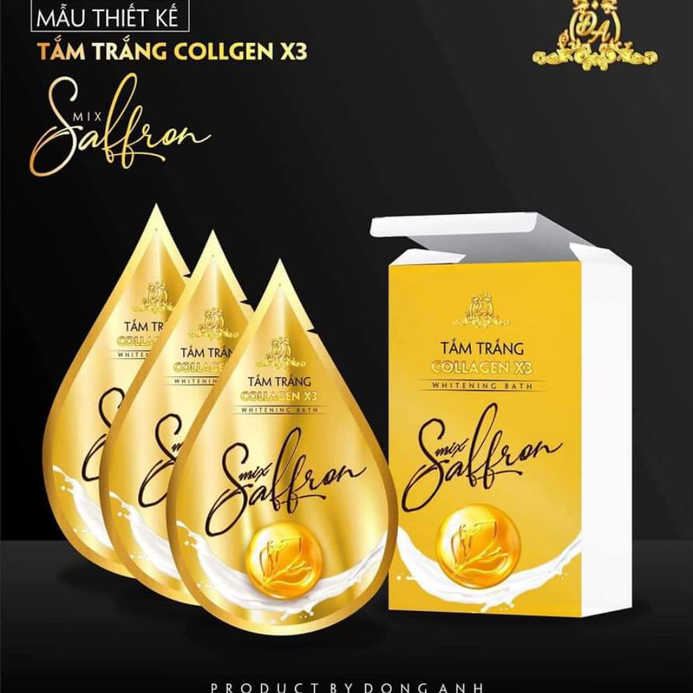 Tắm Trắng Collagen X3 Luxury Mix Saffron Đông Anh Chính Hãng 100% Hộp 3 Gói Siêu Trắng Mịn  Bặt Tone Da