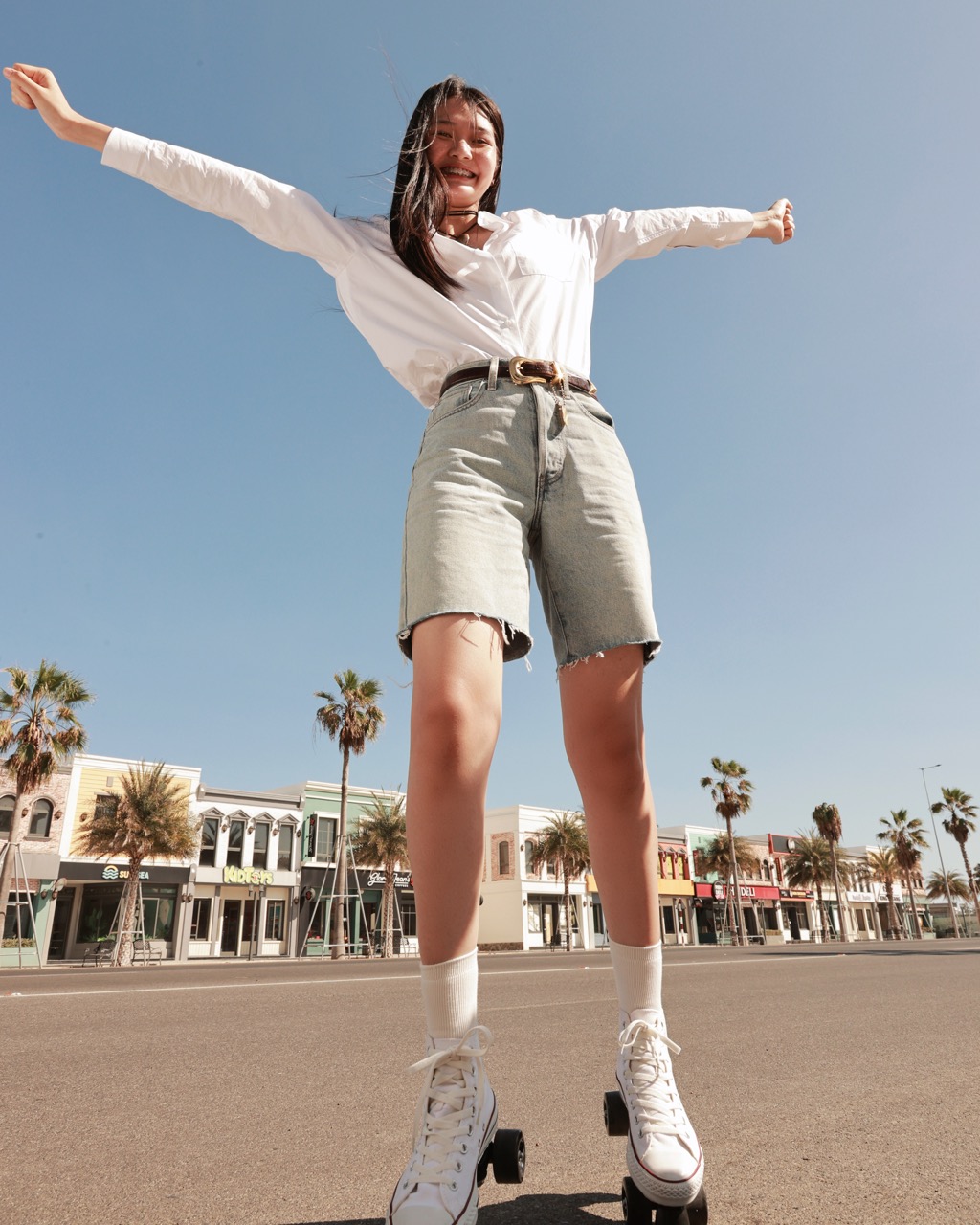 TheBLueTshirt - Quần Short Jeans  Nữ - Rolling In Short - Blue Wash