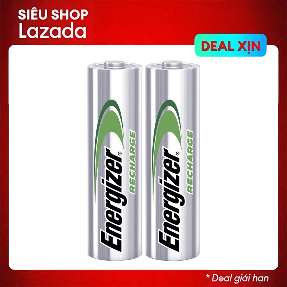 Bộ 2 Pin sạc AA Energizer 2000mAh Power Plus điện áp 1.2V, size chuẩn, tương thích nhiều thiết bị